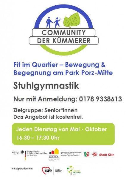 Stuhlgymnastik für Senioren / Seniorinnen von Mi bis Oktober 2026