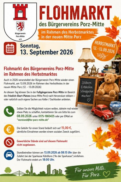 Im Rahmen des "musikalischen Herbstfestes" fand der diesjährige Flohmarkt des BVPM statt